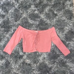 Pink Off-The-Shoulder Top